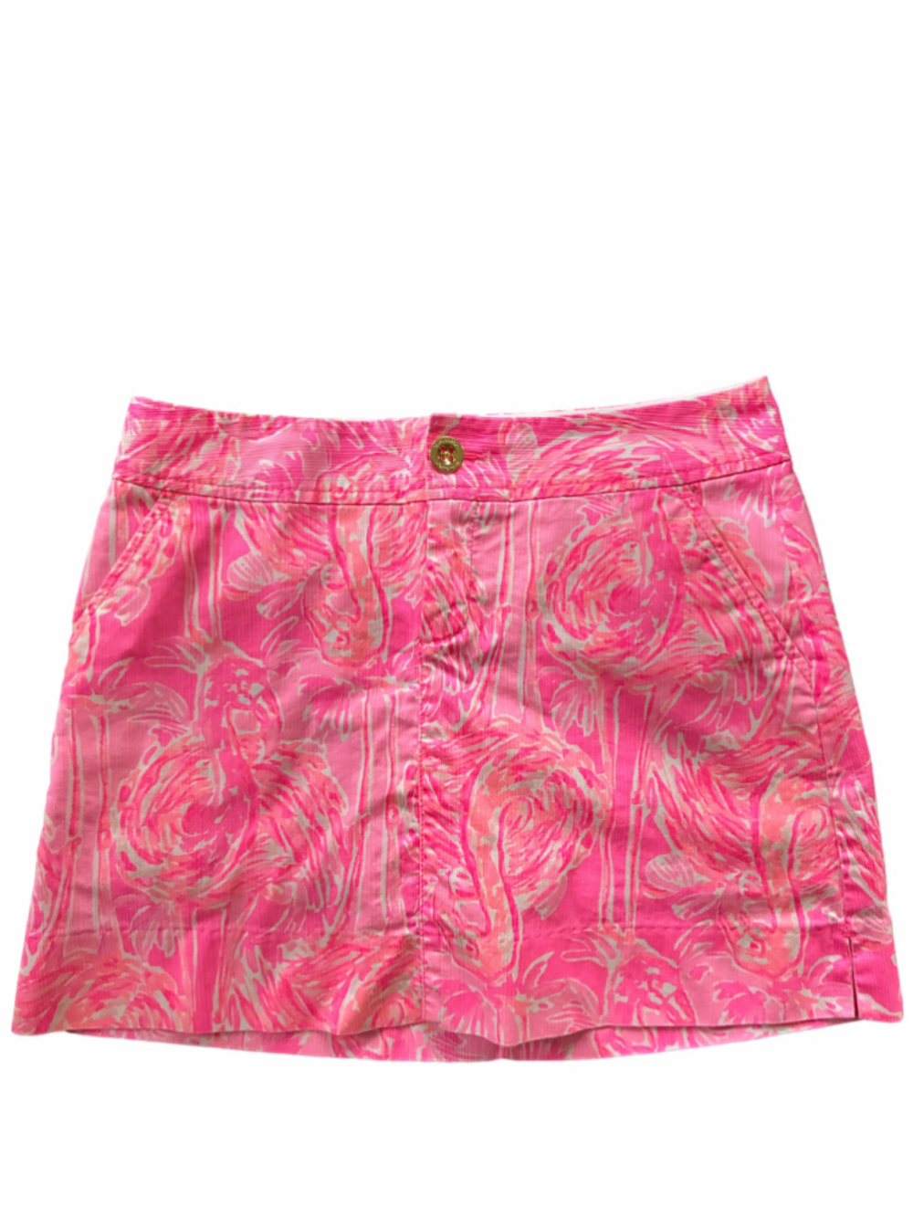 Women's Lilly Pulitzer Skort Size 0 Pink White Flamingo Print